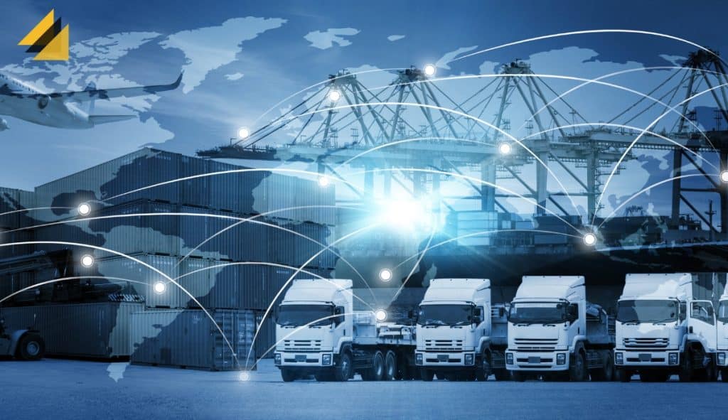 Logistics network with 3 partners and a total of 40 trucks.